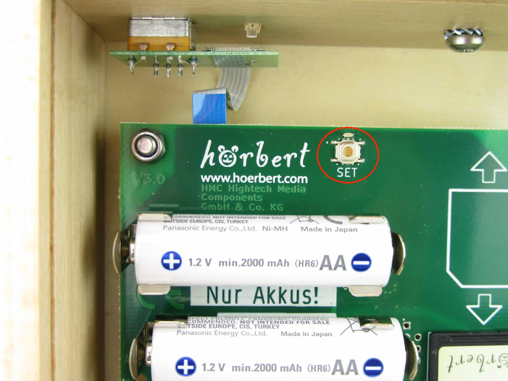 hörbert 3.0 intérieur - bouton SET